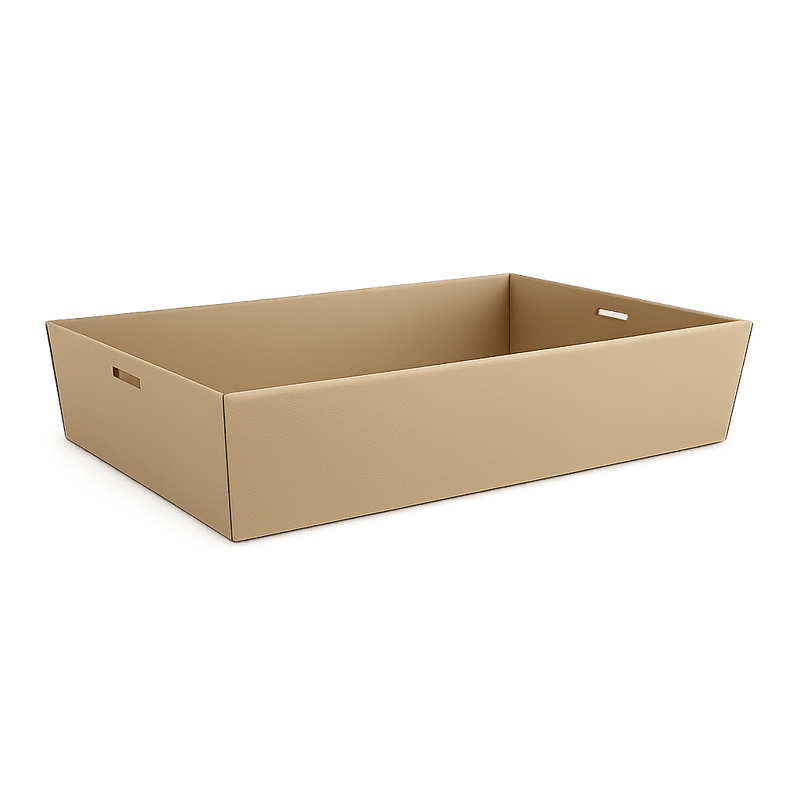 80mm Corrugated Plate – Brown Rectangle Catering Tray Large High Sides (Carton of 50)