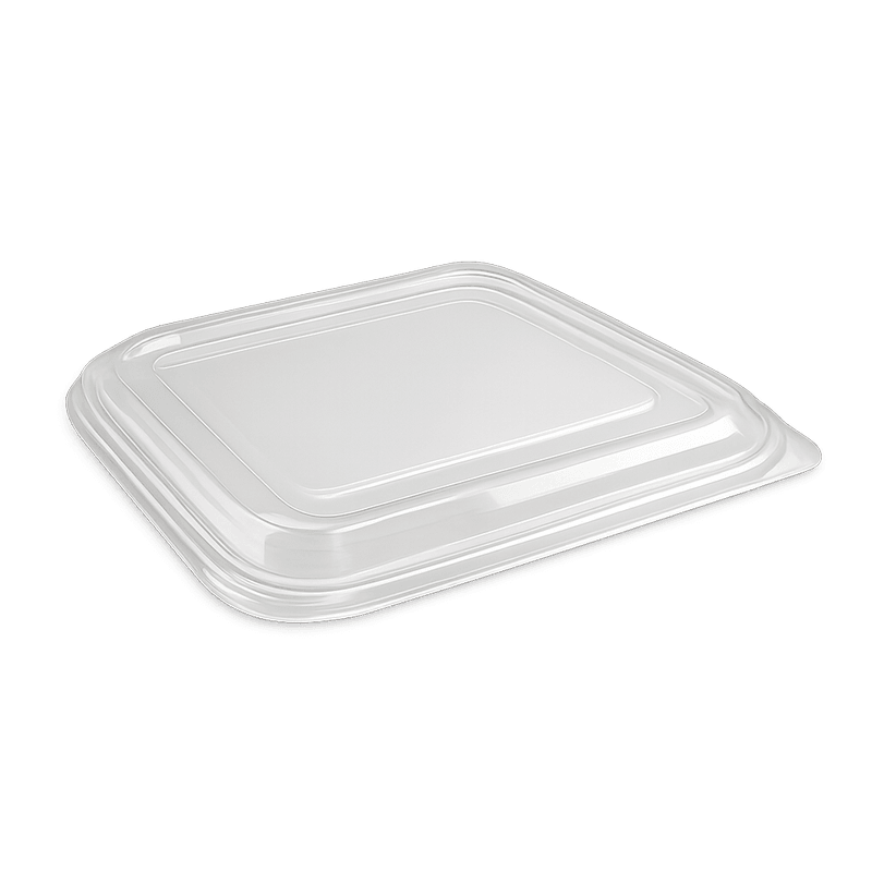 PET Takeaway Container – Lid Square Tray 9" No Compartment (Carton of 200)