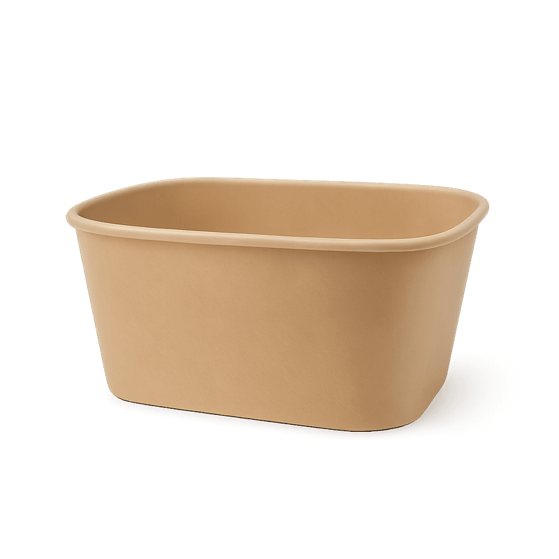Kraft Takeaway Container – Coated Rectangular 1000ml (Carton of 300)