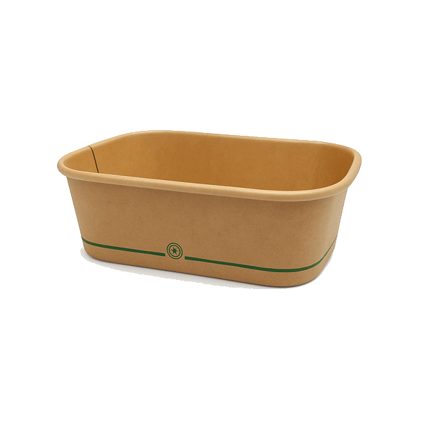 Kraft Takeaway Container – Coated Rectangular 650ml (Carton of 300)
