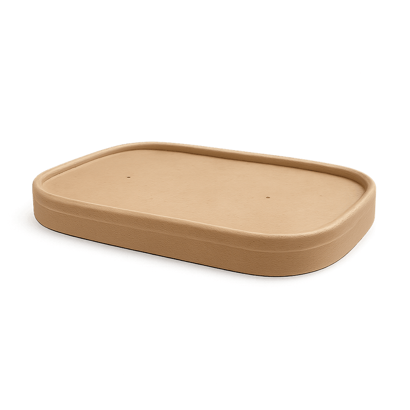 Kraft Takeaway Container – Coated Rectangular Lid Fit 500-1000ml (Carton of 300)