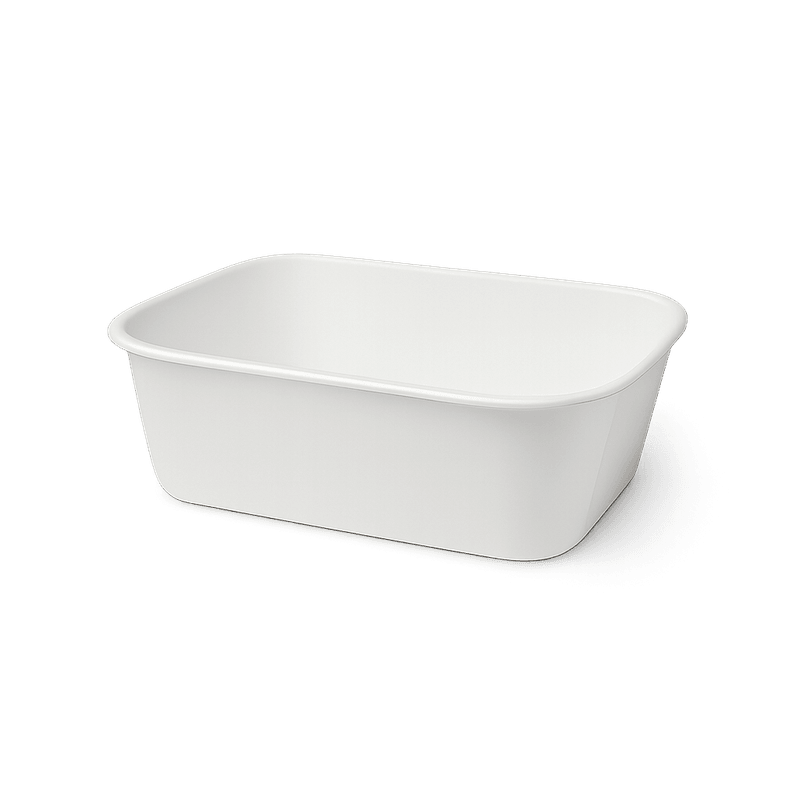 PLA Takeaway Container – White Coated Rectangular 650ml (Carton of 300)